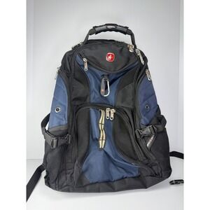 SwissGear ScanSmart Laptop Backpack Navy Blue Black Travel Bag Airflow Padded